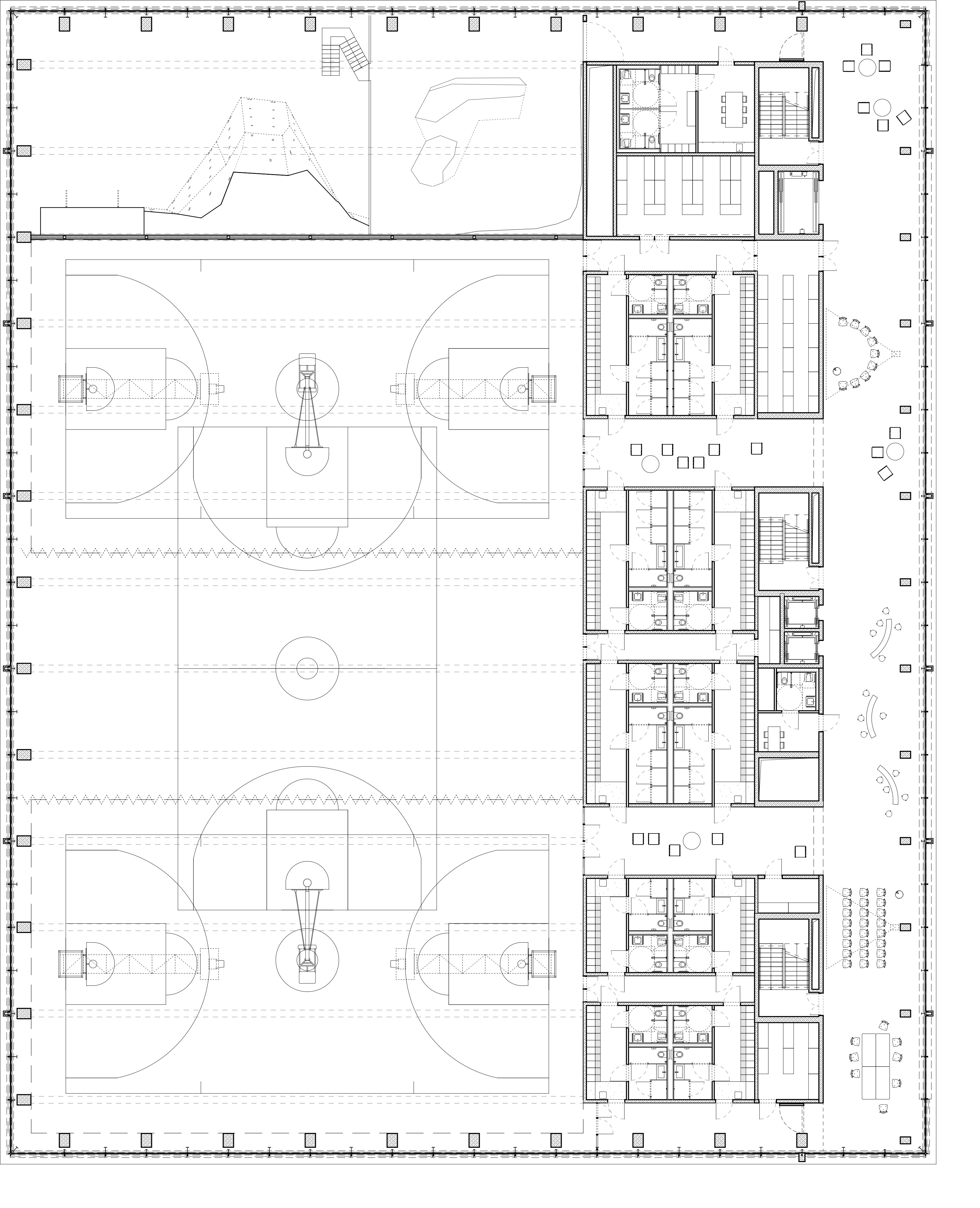 Floorplan - level +2 of the new University of Warsaw Sports and Recreation Center at S.Banacha street.