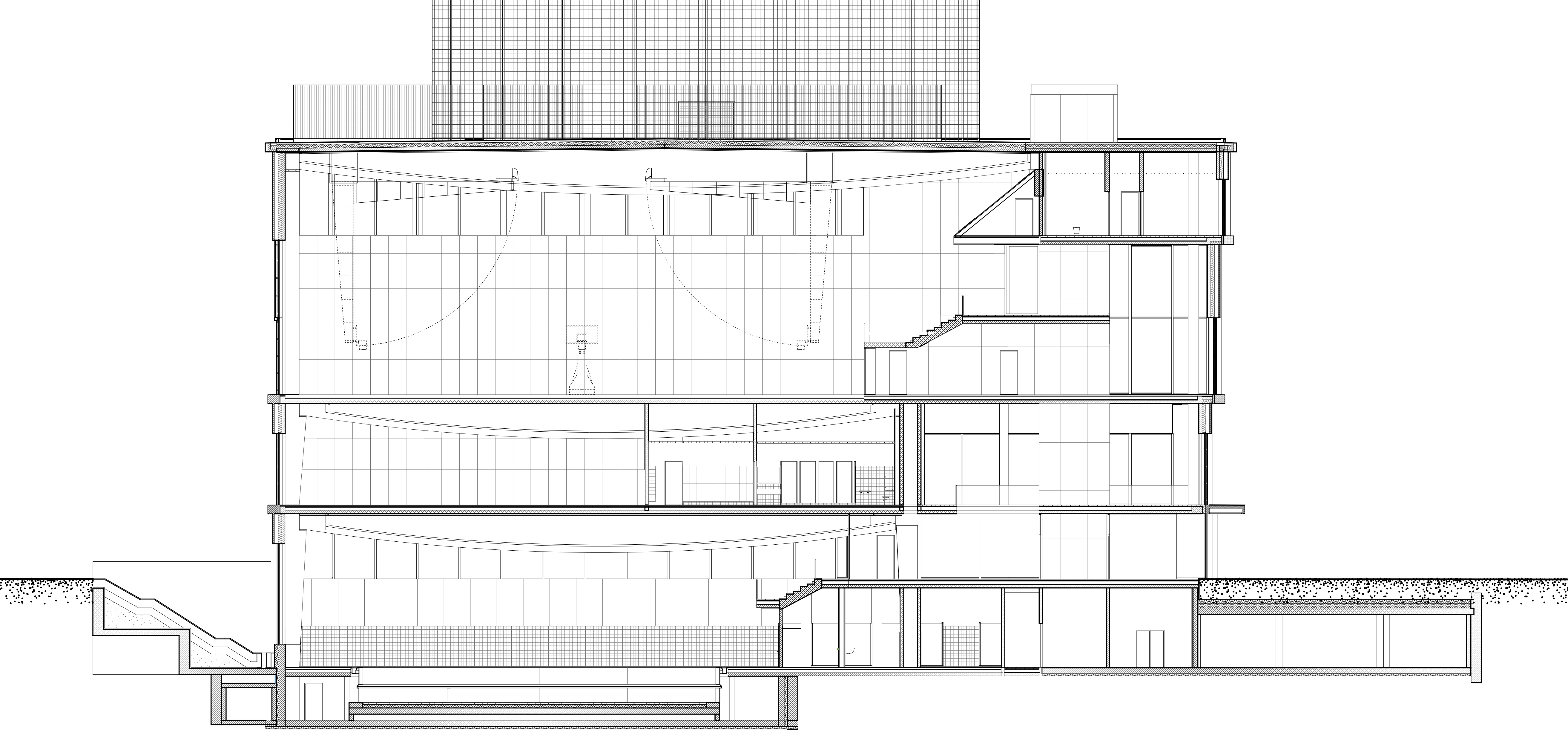 Short section of the new University of Warsaw Sports and Recreation Center at S.Banacha street.