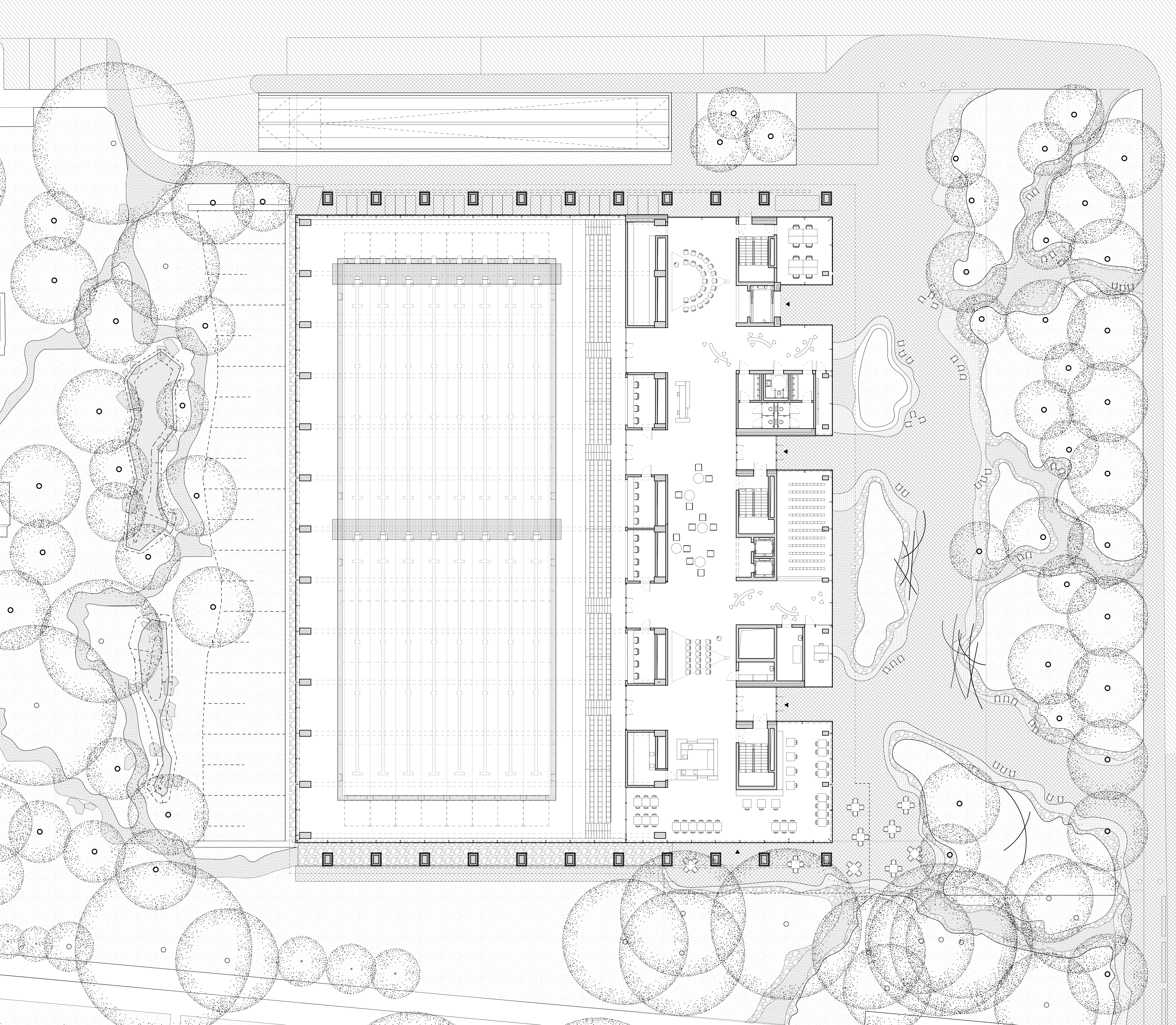 Siteplan of the new University of Warsaw Sports and Recreation Center at S.Banacha street.