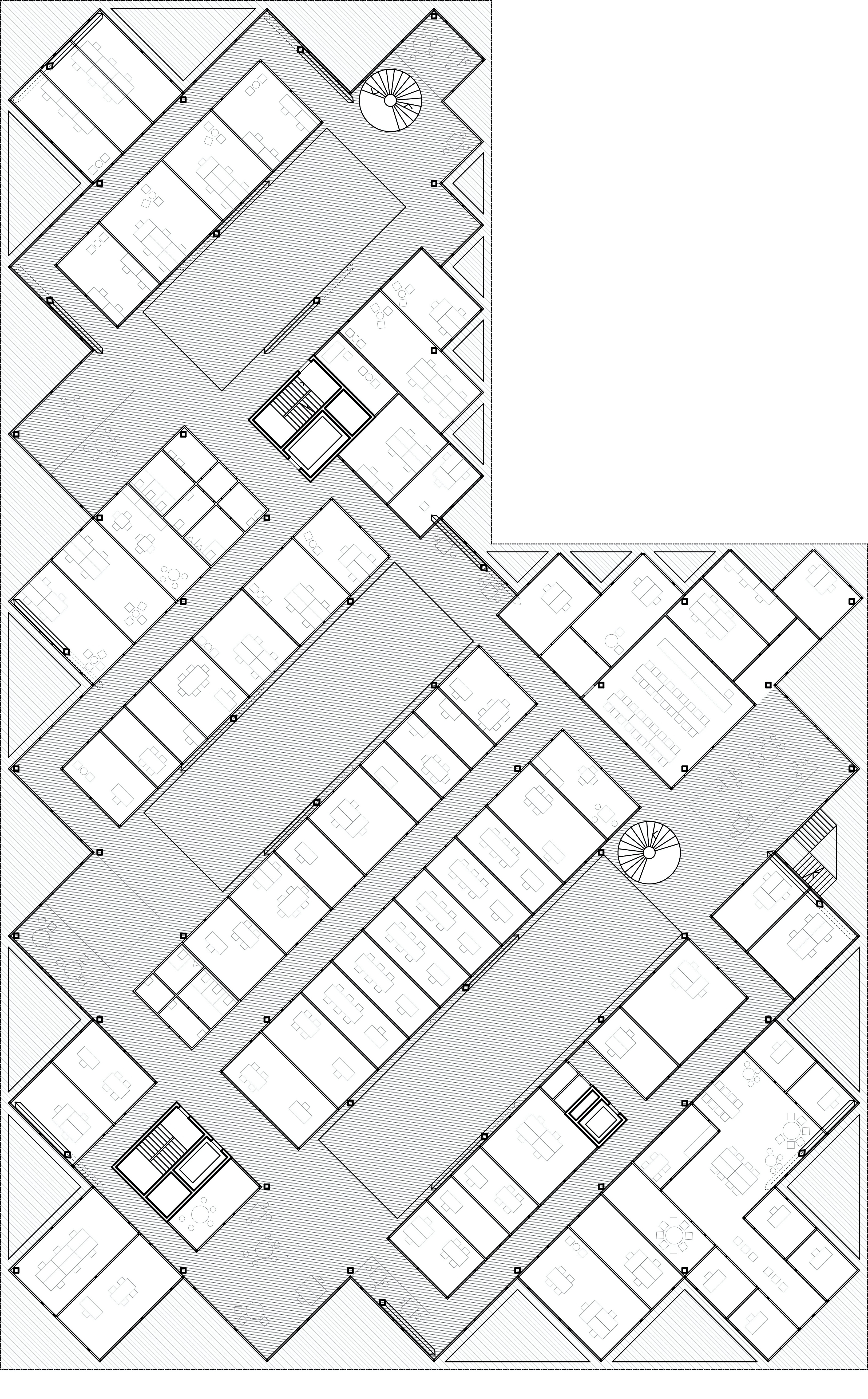 Floorplan - level +1 - of the University of Warsaw's research and teaching building for the Faculty of Social Sciences and Sociology at Furmańska Street in Warsaw.