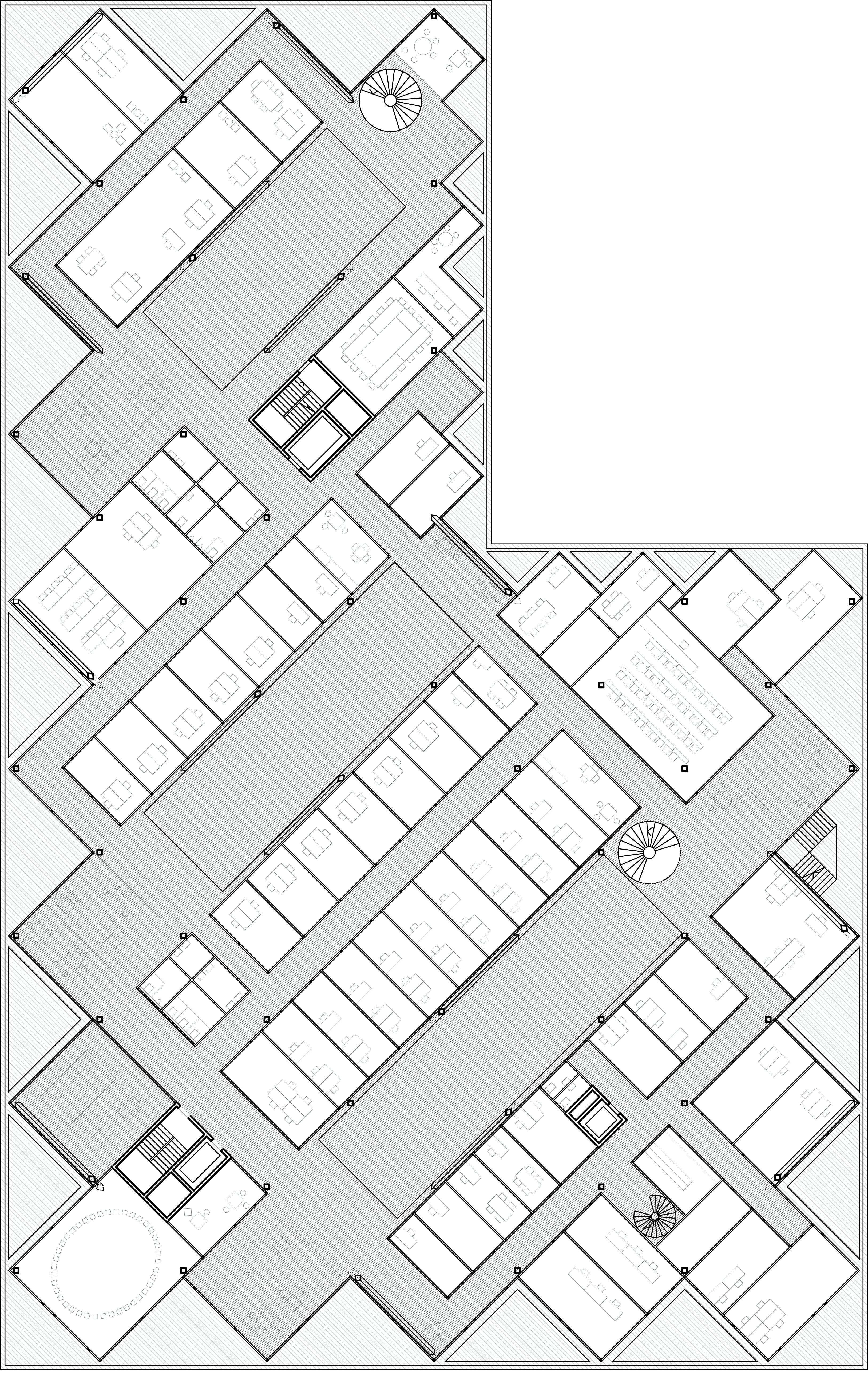 Floorplan - level +2 - of the University of Warsaw's research and teaching building for the Faculty of Social Sciences and Sociology at Furmańska Street in Warsaw.